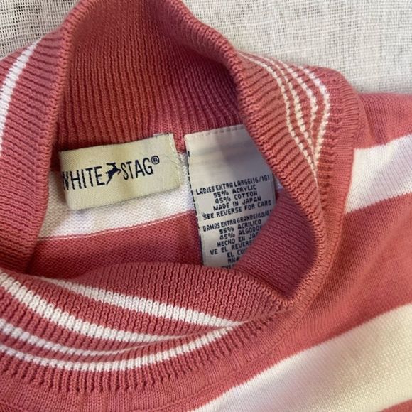 Pink striped turtle neck tank top - Picture 2 of 2